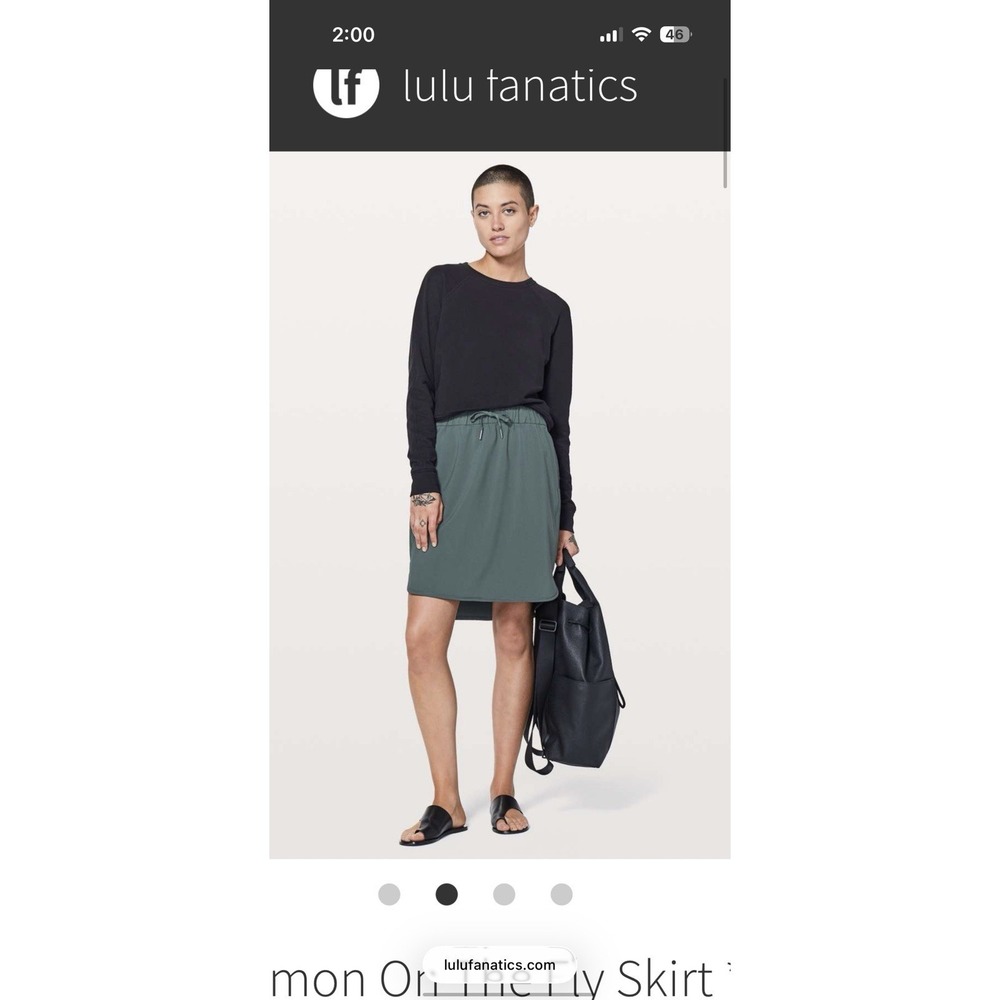 Lululemon On The Fly Skirt Size 4 Drawstring Pockets Athletic Travel Casual - Picture 10 of 11